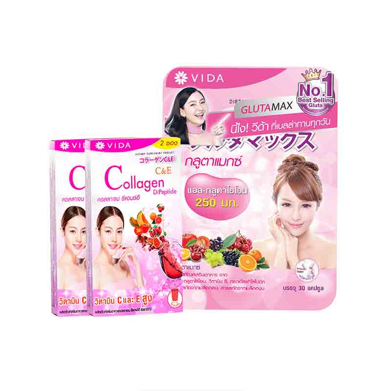 Glutamax 30 แคปซูล แถม Vida คอลลาเจน C&E 