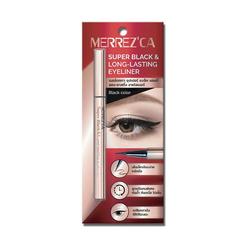 Merrezca อายไลเนอร์ Super Black & Long-Lasting Eyeliner