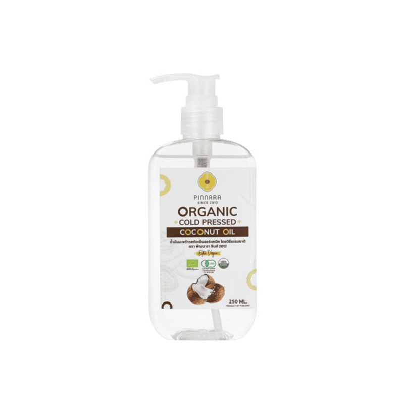 Pinnara น้ำมันมะพร้าว Organic Cold Pressed Coconut Oil 250 มล.