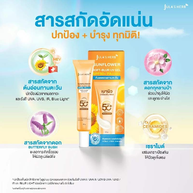 Jula's Herb กันแดดเจลทานตะวัน Sunflower Soft Blur UV Gel SPF50+PA++++