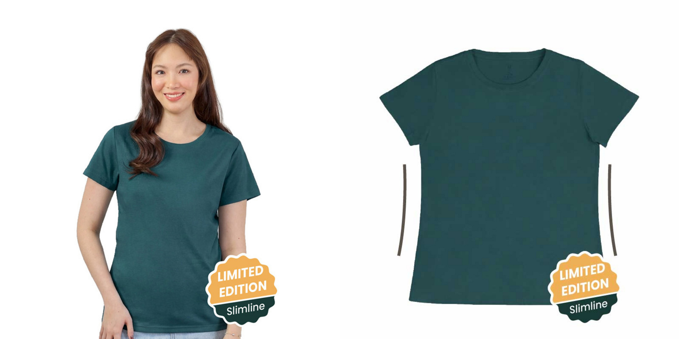 เสื้อยืดคอกลมหญิง เขียวหัวเป็ด