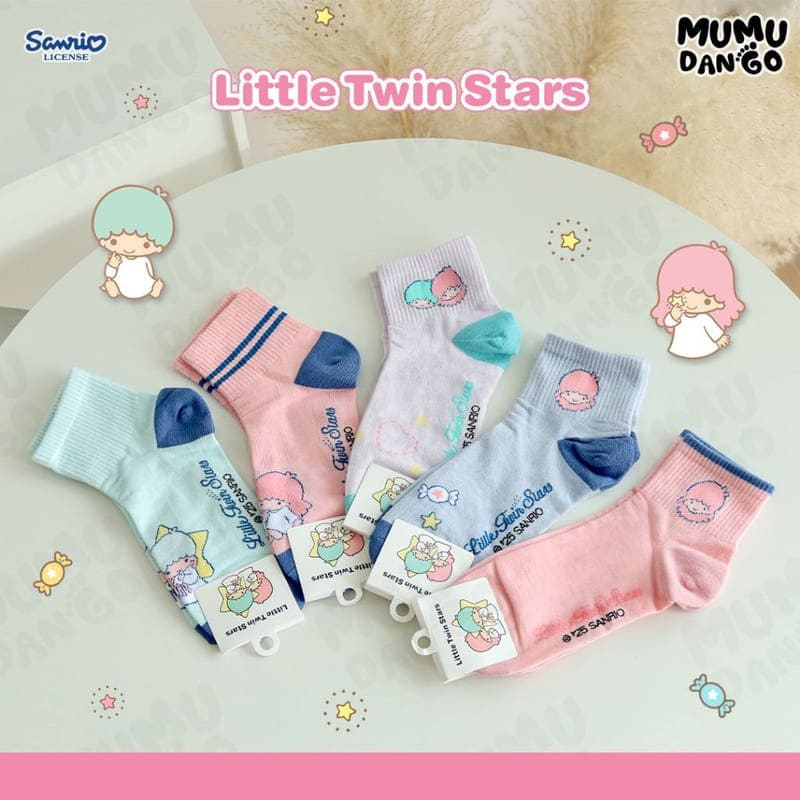 ถุงเท้าหุ้มข้อลิขสิทธิ์แท้จากญี่ปุ่น ดีไซน์ Little Twin Stars