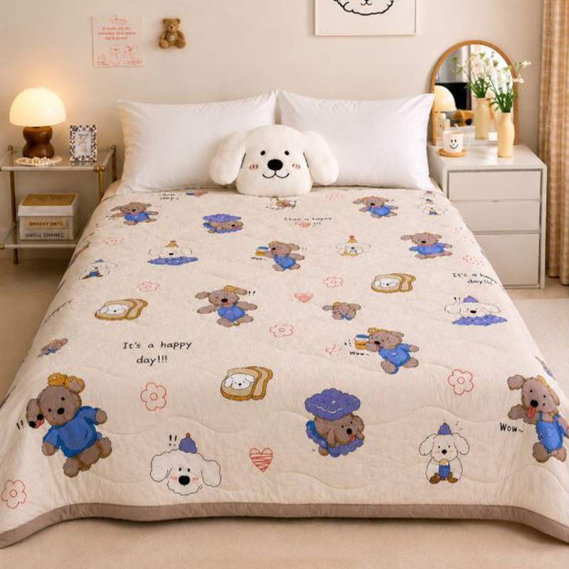 Sunday stories ผ้านวมไหมญี่ปุ่น ลาย Dog Brown