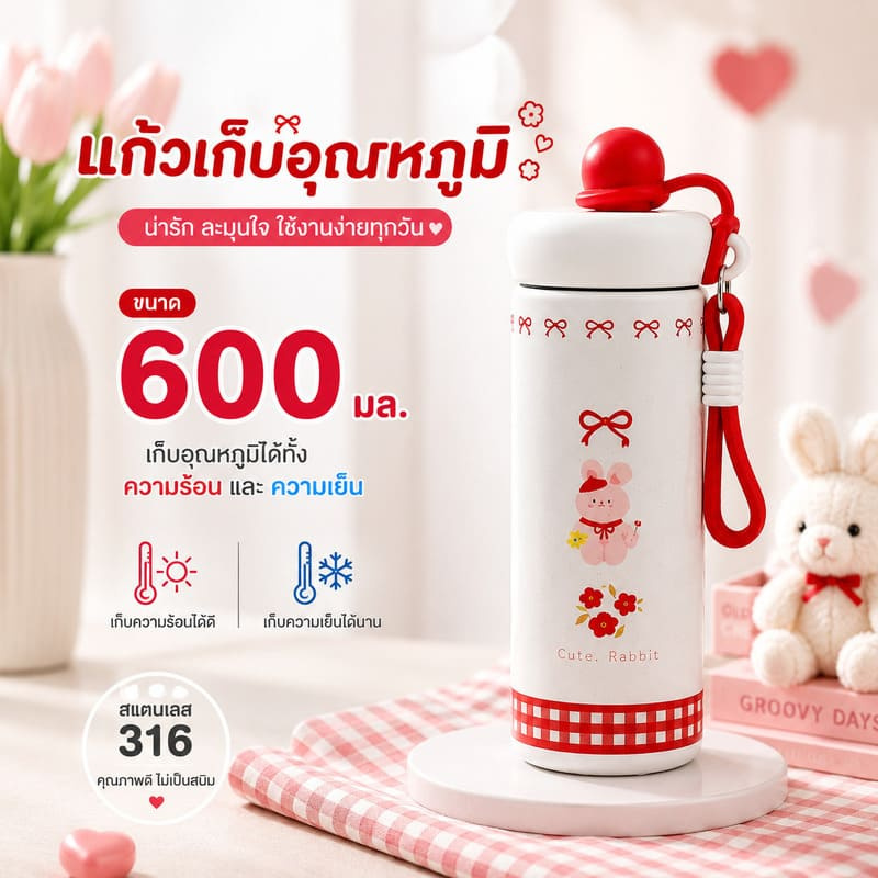 กระบอกน้ำเก็บอุณหภูมิลายการ์ตูน